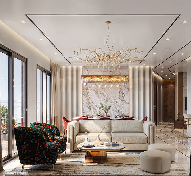 Arihant All Seasons luxury apartment Living Area